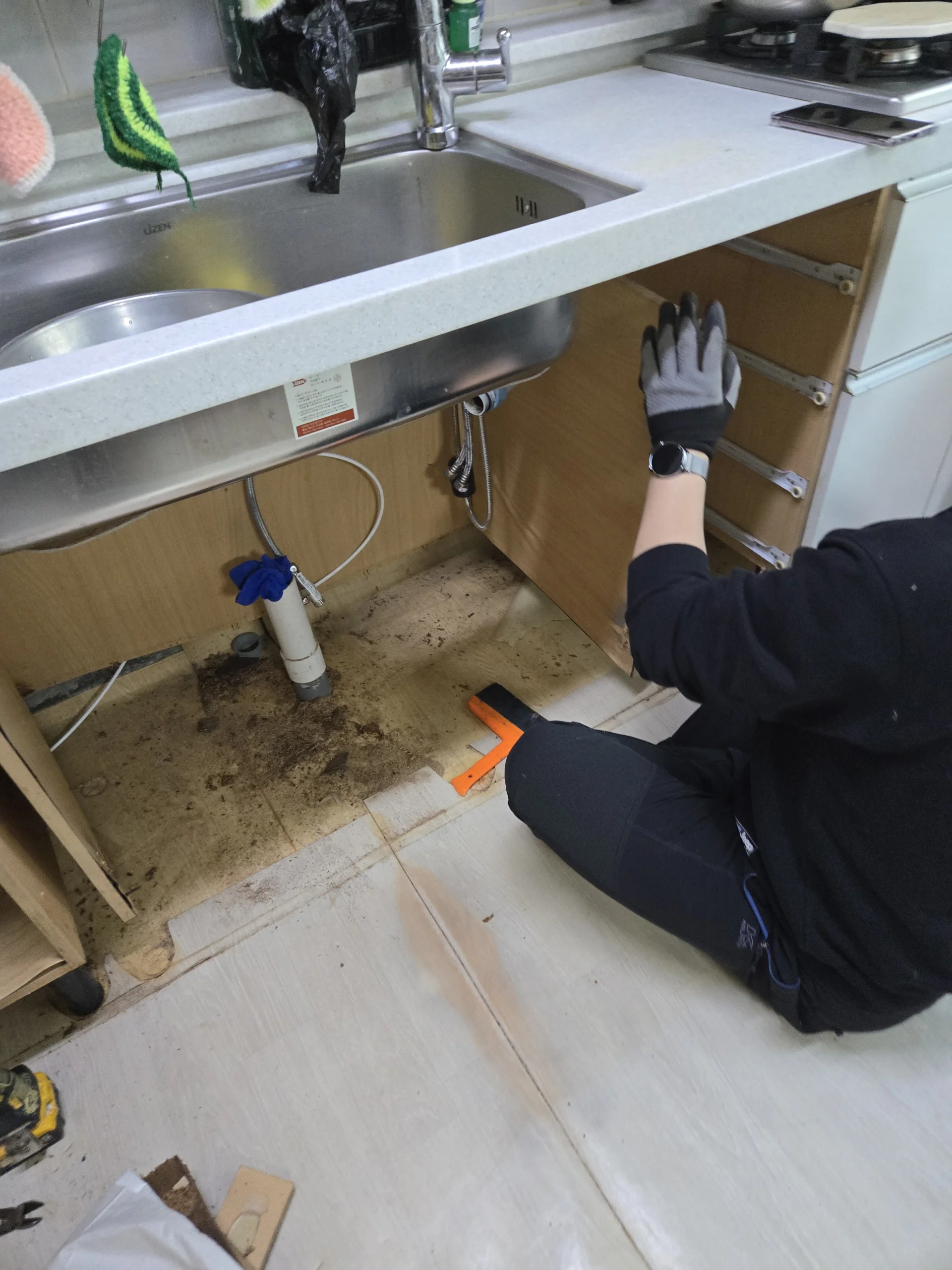 싱크대 하부장 현장 점검 실습 마무리 점검